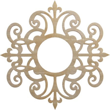 Dijon Wood Fretwork Pierced Ceiling Medallion, Hickory, 22OD X 7 1/8ID X 1/4T